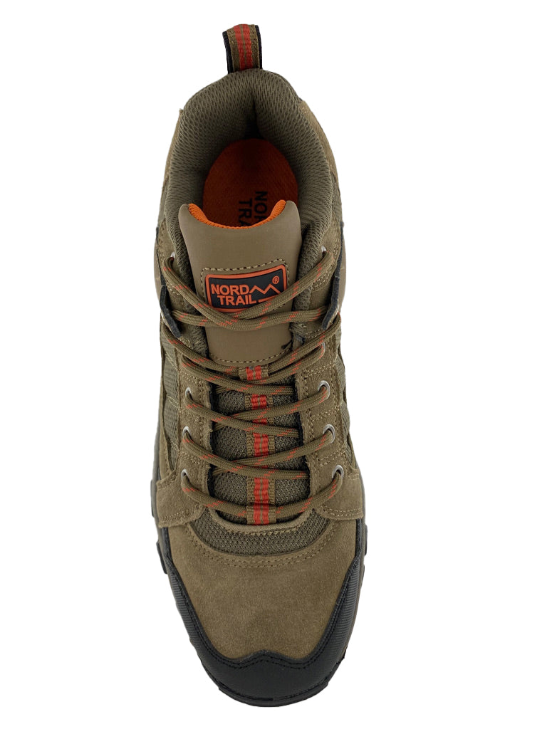 Nord Trail Men's Mt. Hunter II Taupe/Orange Leather Trail Hiking Casual Shoe