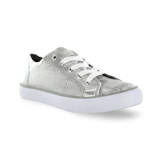 Gotta Flurt Girl's Disco II Low Top Silver Sequin Dance Sneaker