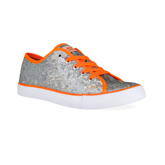 Gotta Flurt Women's Pizazz Silver/Orange Sequin Dance Sneaker