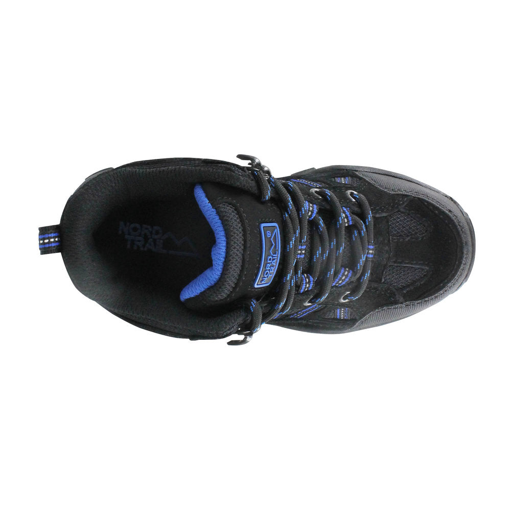 Nord Trail Boy's Mt. Hunter High Black/R. Blue Waterproof Leather Hiking Boot